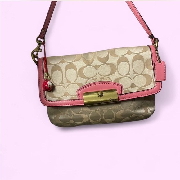 Coach Beige and Pink Shoulder Bag - Picture 1 of 8